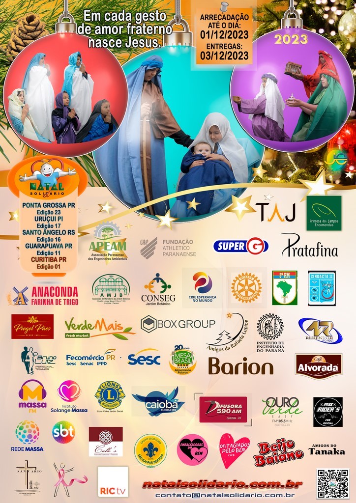 Cartaz Natal Solidário 2023 - Curitiba Cartaz Natal Solidário 2023 - Curitiba