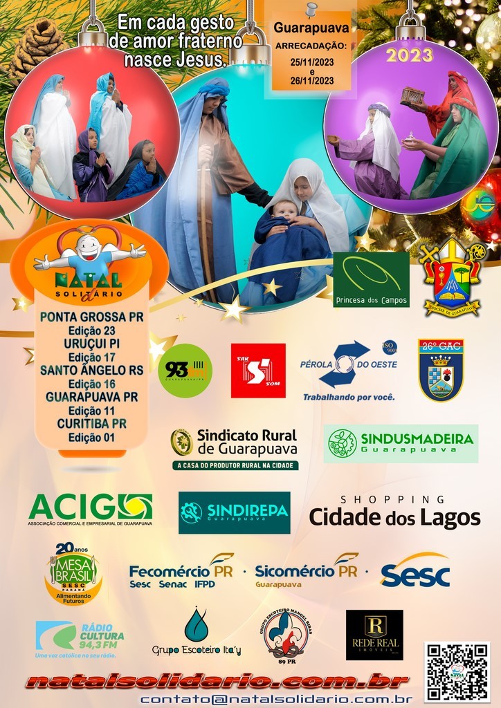 Cartaz Natal Solidário 2023 - Guarapuava Cartaz Natal Solidário 2023 - Guarapuava