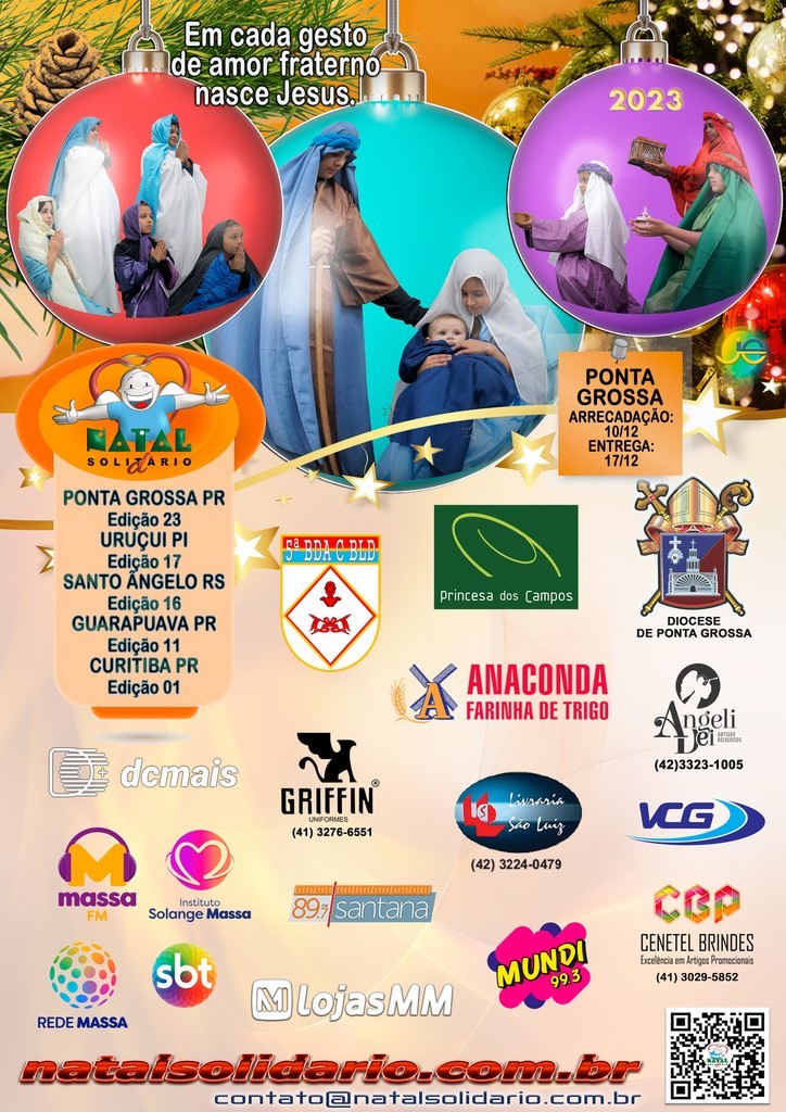 Cartaz Natal Solidário 2023 - Ponta Grossa Cartaz Natal Solidário 2023 - Ponta Grossa