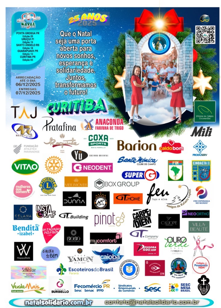 Cartaz Natal Solidário 2025 Curitiba