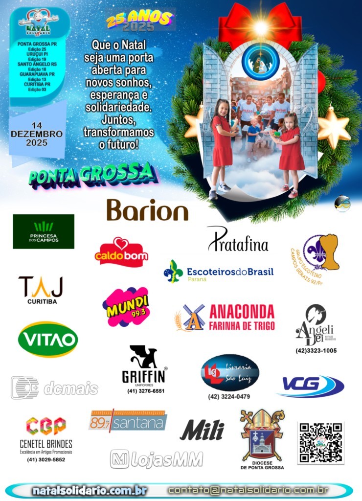 Cartaz Natal Solidário 2025 - Ponta Grossa Cartaz Natal Solidário 2025 - Ponta Grossa