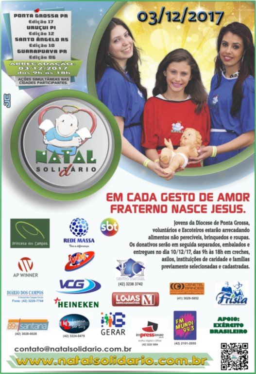 Cartaz Natal Solidario 2017 Ponta Grossa